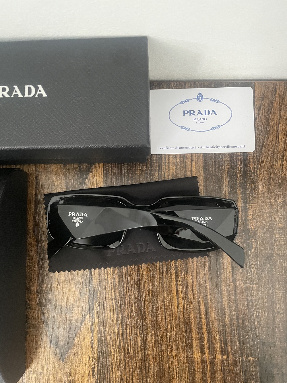 Prada Black Rectangular Sunglasses Price Is Negotiable - Picture 3 of 4